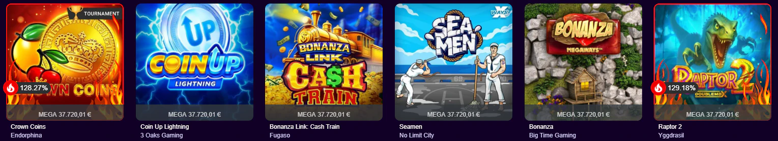 Colección de tragamonedas y slots online disponible en PalmSlots