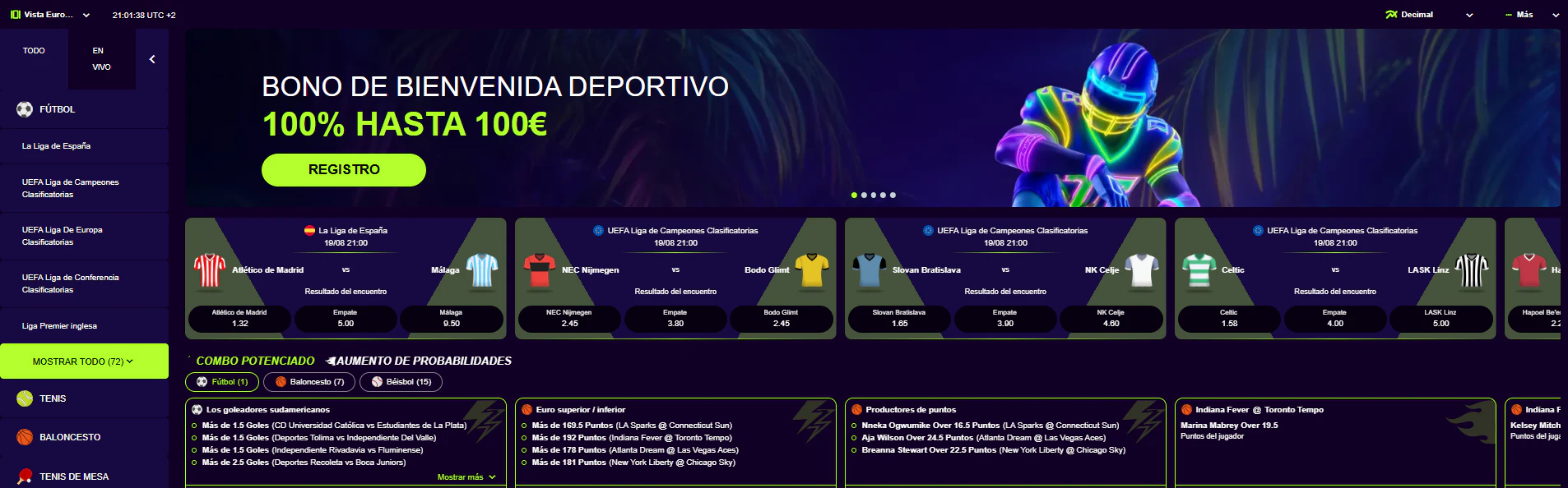 Opciones de apuestas en deportes y eSports disponibles en PalmSlots